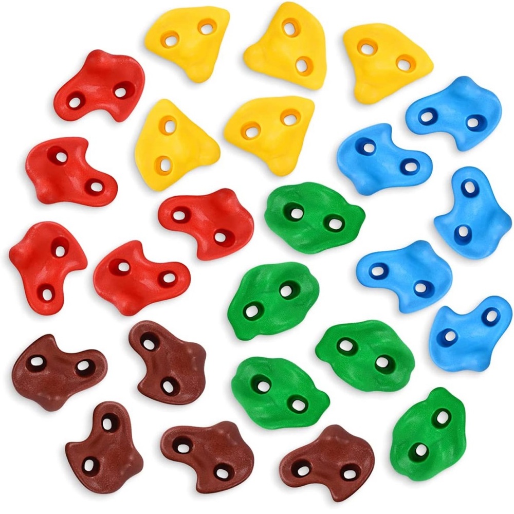 25 PCS Rock wall Climbing  holds with 2 Inch Mounting Hardware